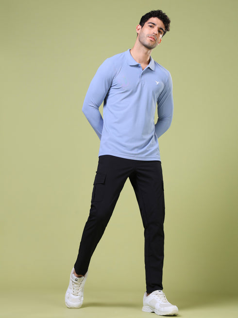 Men Solid Slim Fit Polo T-shirt with MATPIQ