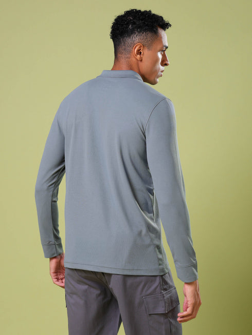 Men Solid Slim Fit Polo T-shirt with MATPIQ