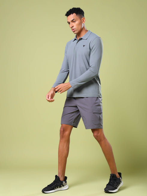 Men Solid Slim Fit Polo T-shirt with MATPIQ
