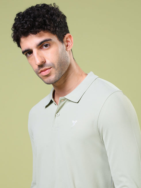 Men Solid Slim Fit Polo T-shirt with MATPIQ