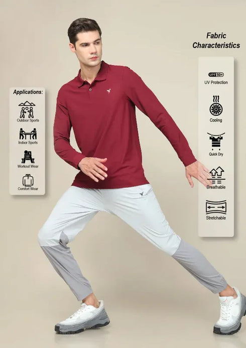 Men Solid Slim Fit Polo T-shirt with MATPIQ