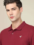 Men Solid Slim Fit Polo T-shirt with MATPIQ