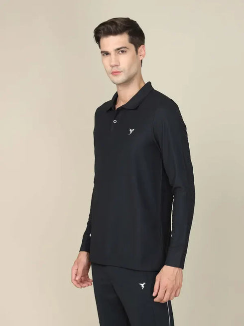 Men Solid Slim Fit Polo T-shirt with MATPIQ