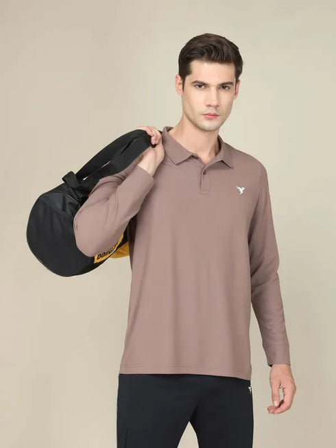 Men Solid Slim Fit Polo T-shirt with MATPIQ