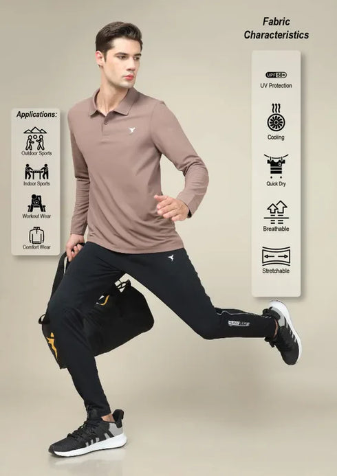 Men Solid Slim Fit Polo T-shirt with MATPIQ