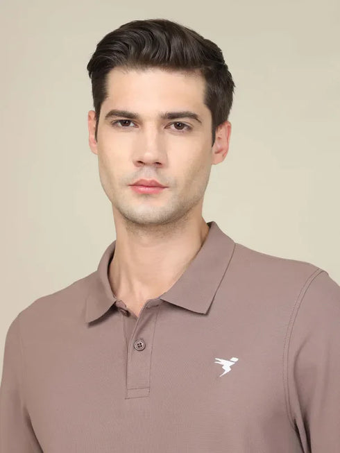 Men Solid Slim Fit Polo T-shirt with MATPIQ