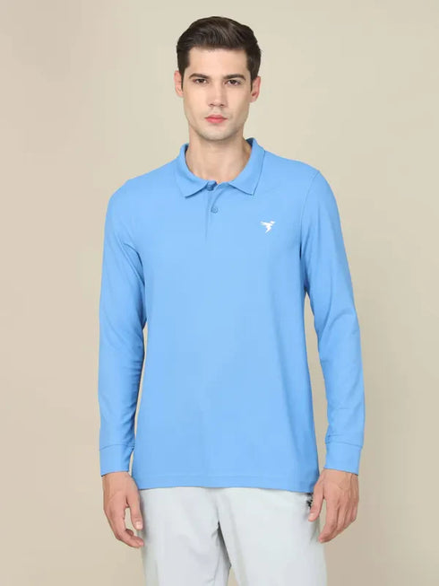 Men Solid Slim Fit Polo T-shirt with MATPIQ