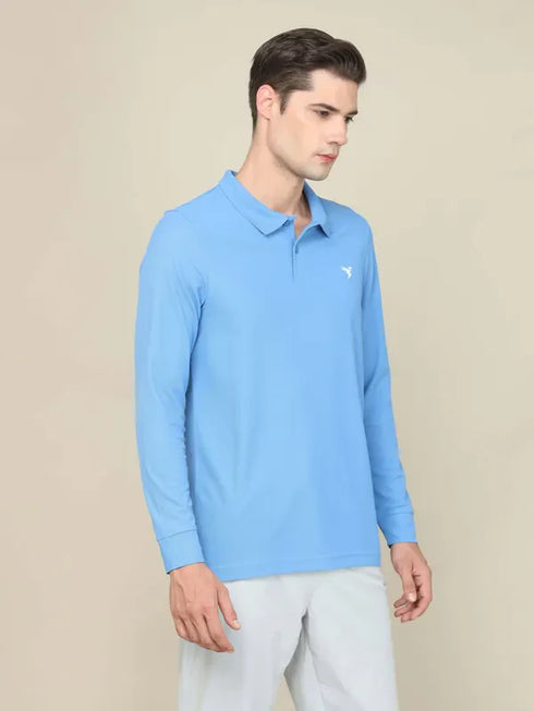 Men Solid Slim Fit Polo T-shirt with MATPIQ