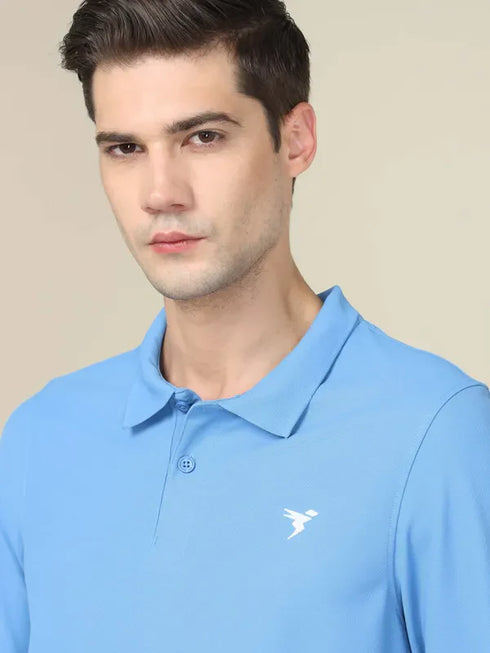 Men Solid Slim Fit Polo T-shirt with MATPIQ