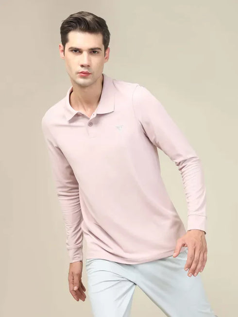 Men Solid Slim Fit Polo T-shirt with MATPIQ