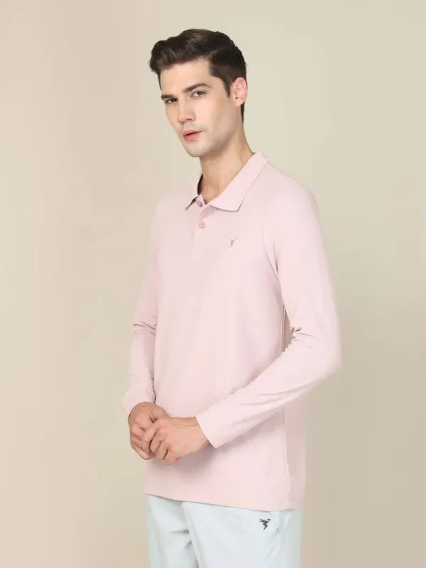 Men Solid Slim Fit Polo T-shirt with MATPIQ