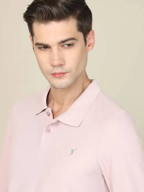 Men Solid Slim Fit Polo T-shirt with MATPIQ