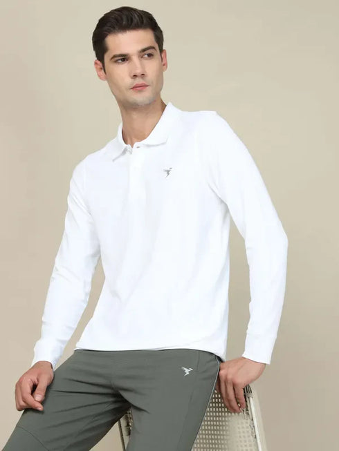 Men Solid Slim Fit Polo T-shirt with MATPIQ