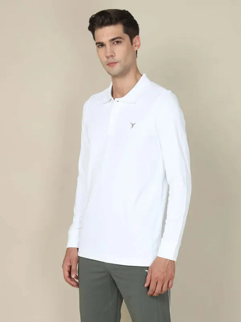 Men Solid Slim Fit Polo T-shirt with MATPIQ