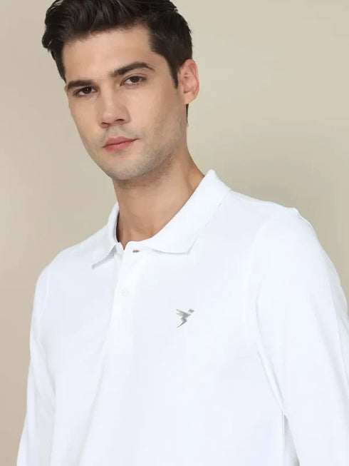 Men Solid Slim Fit Polo T-shirt with MATPIQ