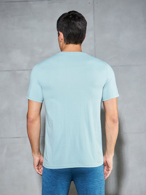 Men Printed Slim Fit Round Neck T-shirt with COTFLEX
