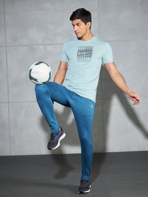 Men Printed Slim Fit Round Neck T-shirt with COTFLEX