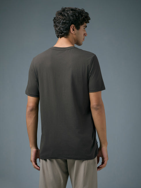 Men Printed Slim Fit Round Neck T-shirt with COTFLEX
