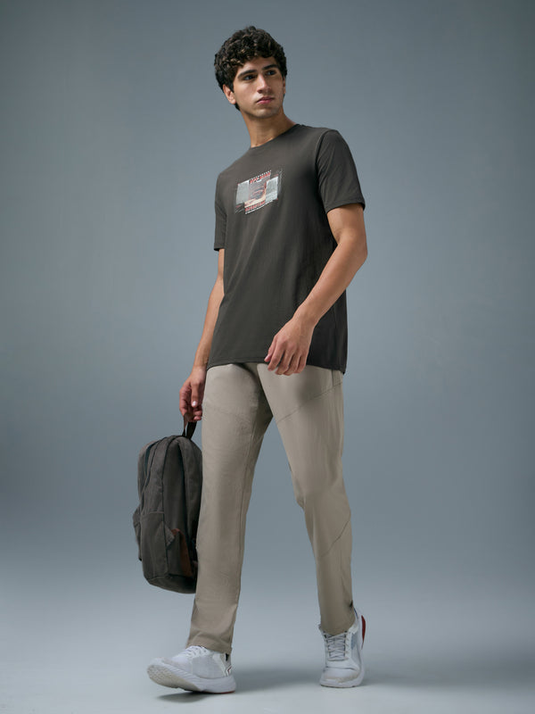 Men Printed Slim Fit Round Neck T-shirt with COTFLEX