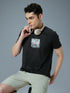 Men Printed Slim Fit Round Neck T-shirt with COTFLEX