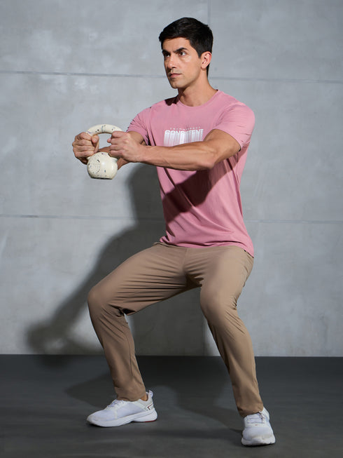 Men Printed Slim Fit Round Neck T-shirt with COTFLEX