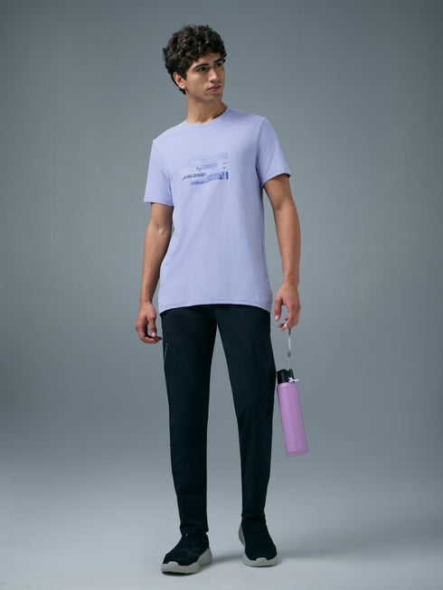 Men Printed Slim Fit Round Neck T-shirt with COTFLEX