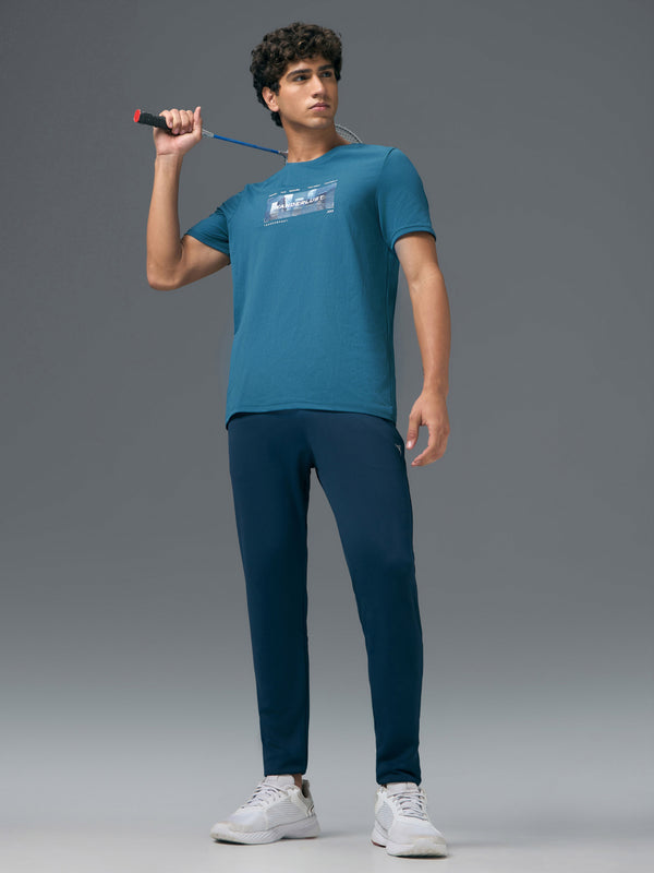 Men Printed Slim Fit Round Neck T-shirt with COTFLEX