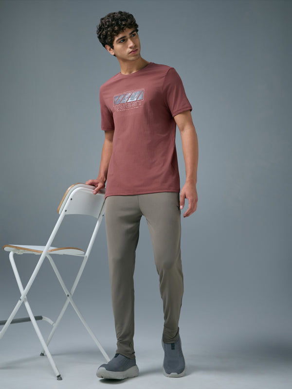 Men Printed Slim Fit Round Neck T-shirt with COTFLEX