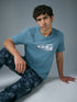 Men Printed Slim Fit Round Neck T-shirt with COTFLEX