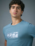 Men Printed Slim Fit Round Neck T-shirt with COTFLEX