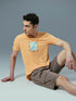 Men Printed Slim Fit Round Neck T-shirt with COTFLEX