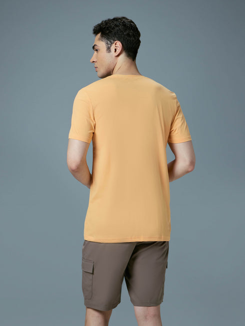 Men Printed Slim Fit Round Neck T-shirt with COTFLEX