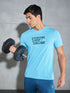 Men Printed Slim Fit Round Neck T-shirt with COTFLEX