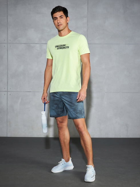 Men Printed Slim Fit Round Neck T-shirt with COTFLEX