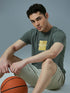 Men Printed Slim Fit Round Neck T-shirt with COTFLEX