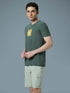 Men Printed Slim Fit Round Neck T-shirt with COTFLEX