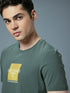 Men Printed Slim Fit Round Neck T-shirt with COTFLEX