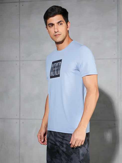 Men Printed Slim Fit Round Neck T-shirt with COTFLEX