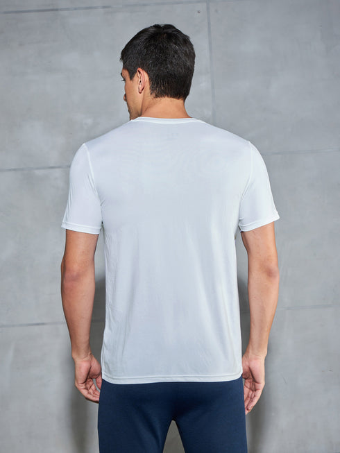 Men Printed Slim Fit Round Neck T-shirt with COTFLEX