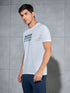 Men Printed Slim Fit Round Neck T-shirt with COTFLEX