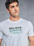 Men Printed Slim Fit Round Neck T-shirt with COTFLEX