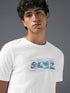 Men Printed Slim Fit Round Neck T-shirt with COTFLEX