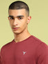 Men Solid Slim Fit Crew Neck T-shirt with DOUBLE COOL