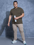 Men Plus Size Solid Slim Fit Crew Neck T-shirt with DOUBLE COOL