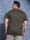 Men Plus Size Solid Slim Fit Crew Neck T-shirt with DOUBLE COOL