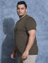 Men Plus Size Solid Slim Fit Crew Neck T-shirt with DOUBLE COOL