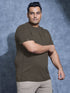 Men Plus Size Solid Slim Fit Crew Neck T-shirt with DOUBLE COOL