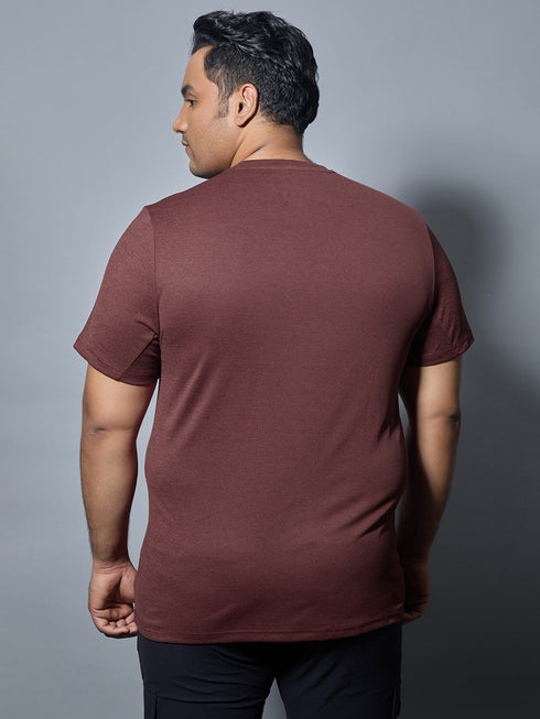 Men Plus Size Solid Slim Fit Crew Neck T-shirt with DOUBLE COOL