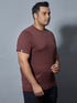 Men Plus Size Solid Slim Fit Crew Neck T-shirt with DOUBLE COOL