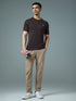 Men Solid Slim Fit Crew Neck T-shirt with DOUBLE COOL